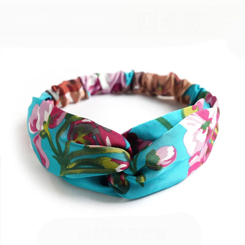 Haarreif mit Print – Vintage Sommer Turban-Haarband für Damen & Mädchen Kaufschwan® Grün 3