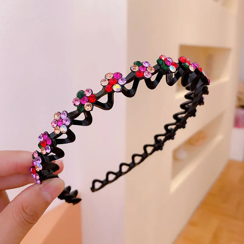 Eleganter Haarreif mit Perlen & Strass – Elastisches, rutschfestes Stirnband mit Blumen für Damen & Mädchen Kaufschwan® Bunt