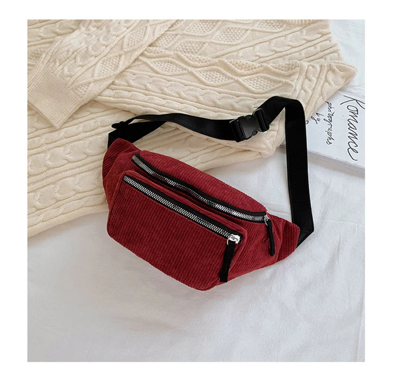 Cord Gürteltasche – Damen Designer Brusttasche | Modische Reise Hüfttasche & Sport Handy Waist Pack Kaufschwan®