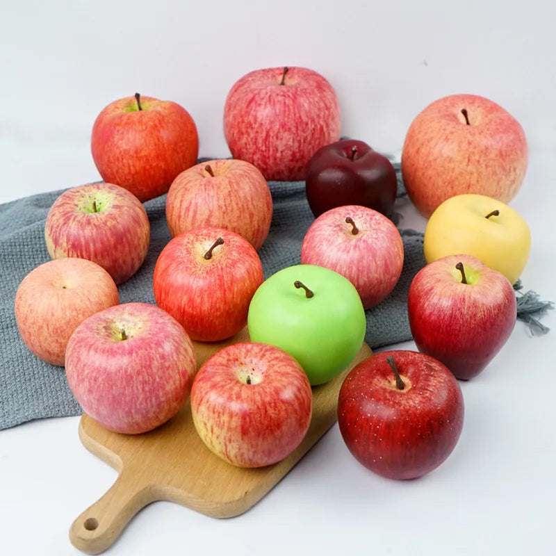 Hochrealistische Künstliche Äpfel – Plastik Rote & Grüne Apfel Dekoration für Fotografie, Zuhause & Obstladen Kaufschwan®