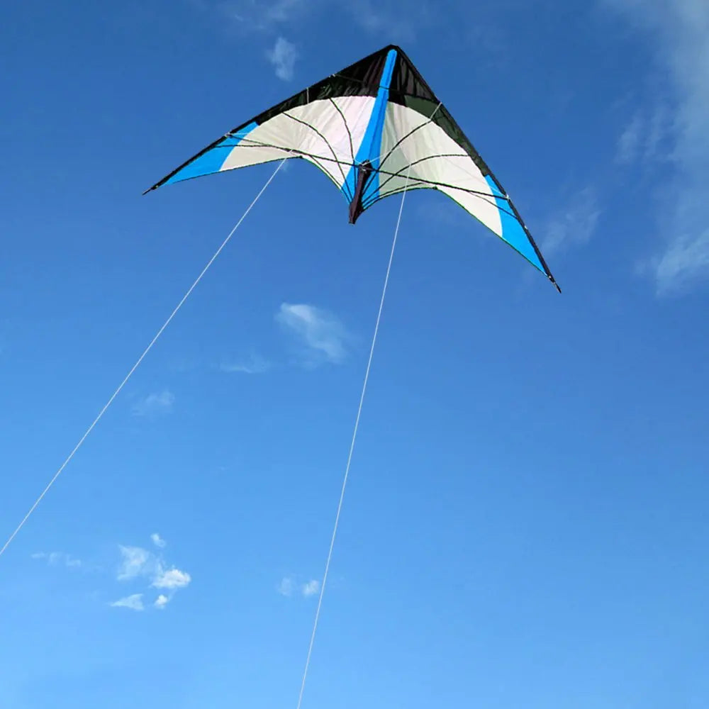 48-Zoll Blauer Zweileiner-Lenkdrachen – Sportlicher Flugdrachen mit Handgriffen und Flugschnüren für Freizeit im Freien Kaufschwan®