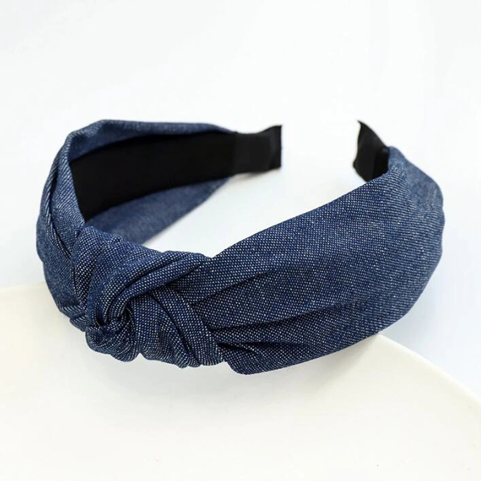 Jeans-Haarreif mit Knoten – Klassisches Turban-Haarband in Blau oder Schwarz für Damen | Lässiges Haaraccessoire Kaufschwan® Design 6