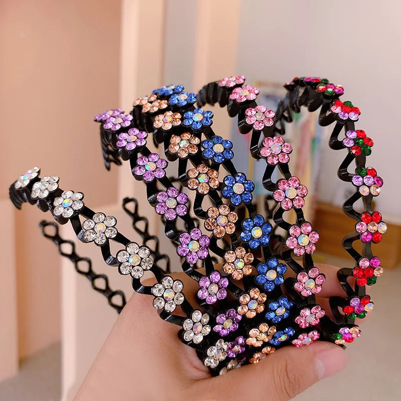 Eleganter Haarreif mit Perlen & Strass – Elastisches, rutschfestes Stirnband mit Blumen für Damen & Mädchen Kaufschwan®