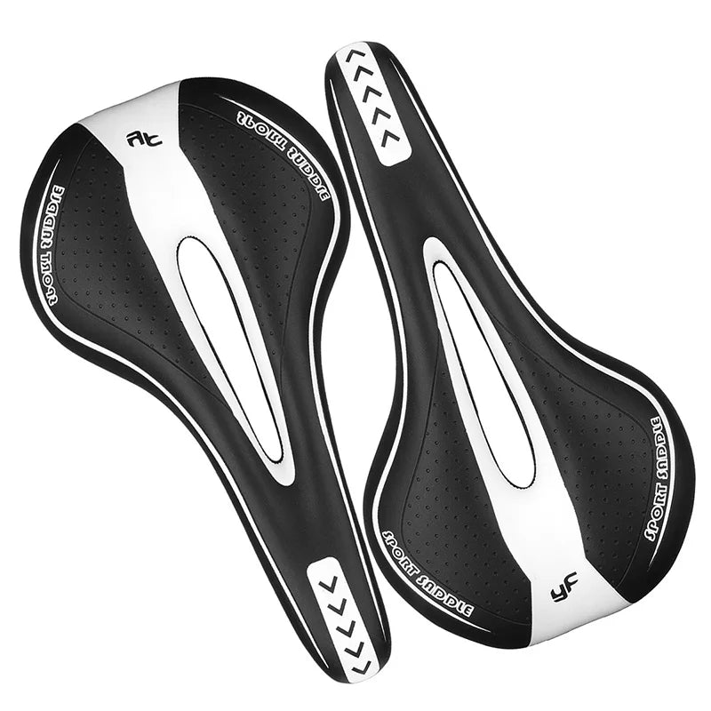 Weicher Ergonomischer Fahrradsattel – Stoßdämpfender Silikon Sitz für MTB & Rennrad | Rutschfester Qualitäts-Ledersattel Kaufschwan® Schwarz / Grau