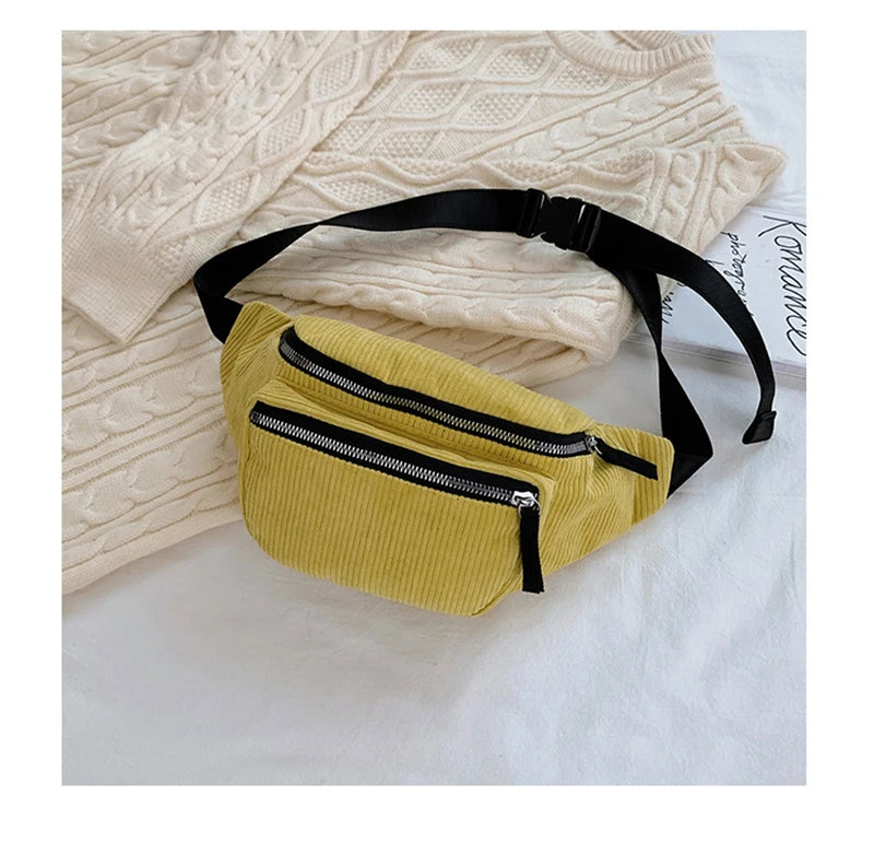 Cord Gürteltasche – Damen Designer Brusttasche | Modische Reise Hüfttasche & Sport Handy Waist Pack Kaufschwan®