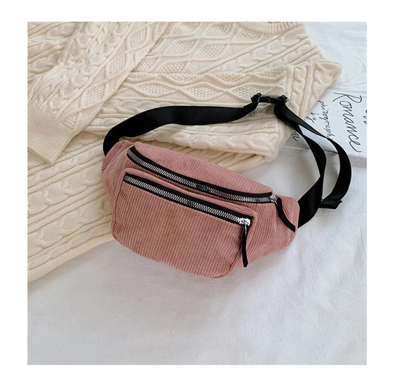Cord Gürteltasche – Damen Designer Brusttasche | Modische Reise Hüfttasche & Sport Handy Waist Pack Kaufschwan®