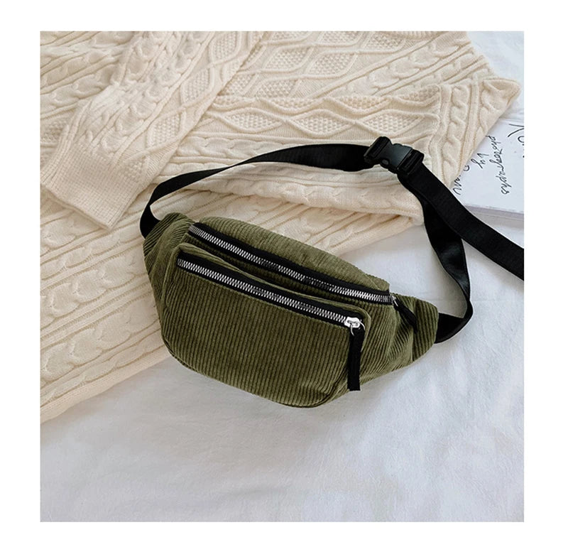 Cord Gürteltasche – Damen Designer Brusttasche | Modische Reise Hüfttasche & Sport Handy Waist Pack Kaufschwan®