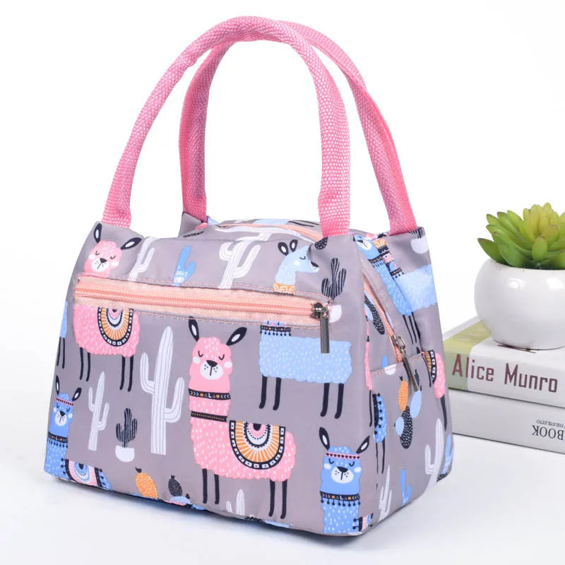 Flamingo Picknick Lunch Tasche – Tragbare Isolierte Kühltasche für Damen | Wasserdichte Thermo Lunchbox mit Reißverschluss für Strand, Schule & Reisen Kaufschwan®