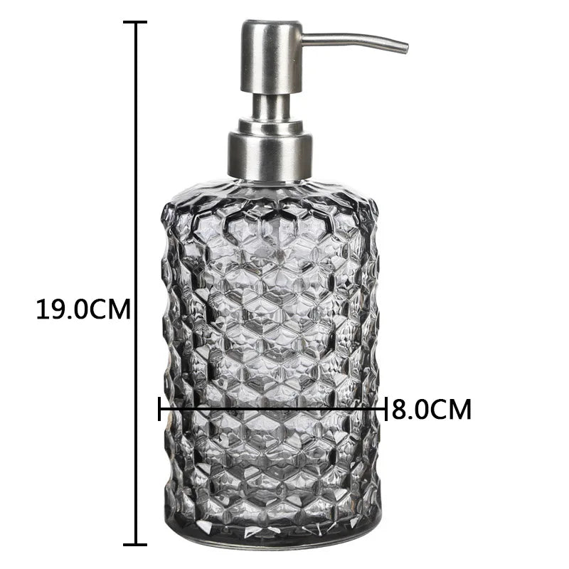 Transparenter Flüssigseifenspender – Verdickte Glasflasche mit Edelstahlpumpe, 500ml Badezimmer-Seifenspender Kaufschwan®