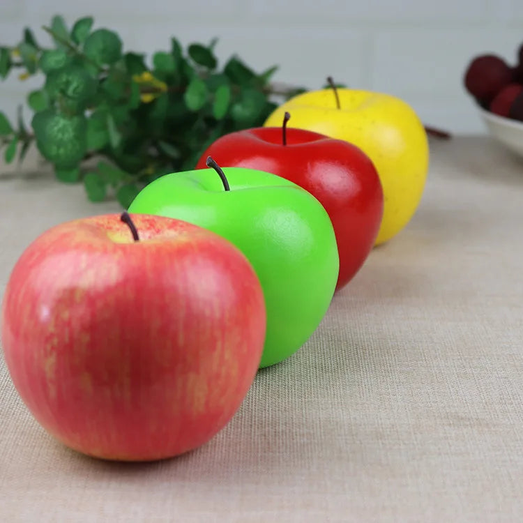 Hochrealistische Künstliche Äpfel – Plastik Rote & Grüne Apfel Dekoration für Fotografie, Zuhause & Obstladen Kaufschwan®