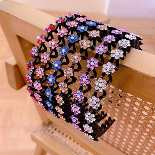 Eleganter Haarreif mit Perlen & Strass – Elastisches, rutschfestes Stirnband mit Blumen für Damen & Mädchen Kaufschwan®