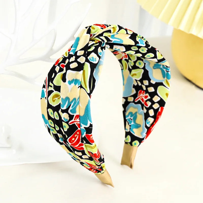 Breiter Haarreif mit Blumenprint & Knoten – Modischer Turban-Haarreifen für Damen & Mädchen Kaufschwan®