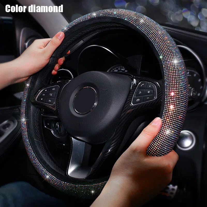Funkelnder Strass-Lenkradbezug für Damen – Rote, Weiße & Rosa Universelle Lenkradabdeckung fürs Auto Kaufschwan® Mehrfarbig