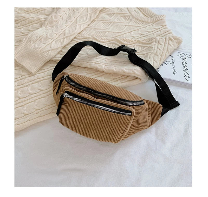 Cord Gürteltasche – Damen Designer Brusttasche | Modische Reise Hüfttasche & Sport Handy Waist Pack Kaufschwan®
