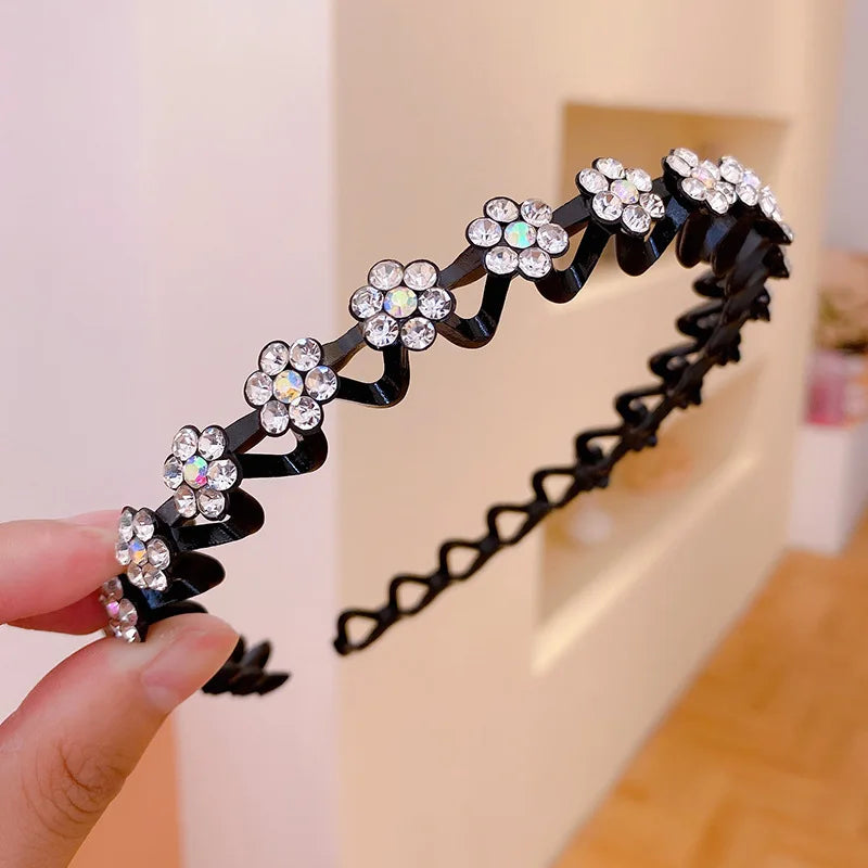 Eleganter Haarreif mit Perlen & Strass – Elastisches, rutschfestes Stirnband mit Blumen für Damen & Mädchen
