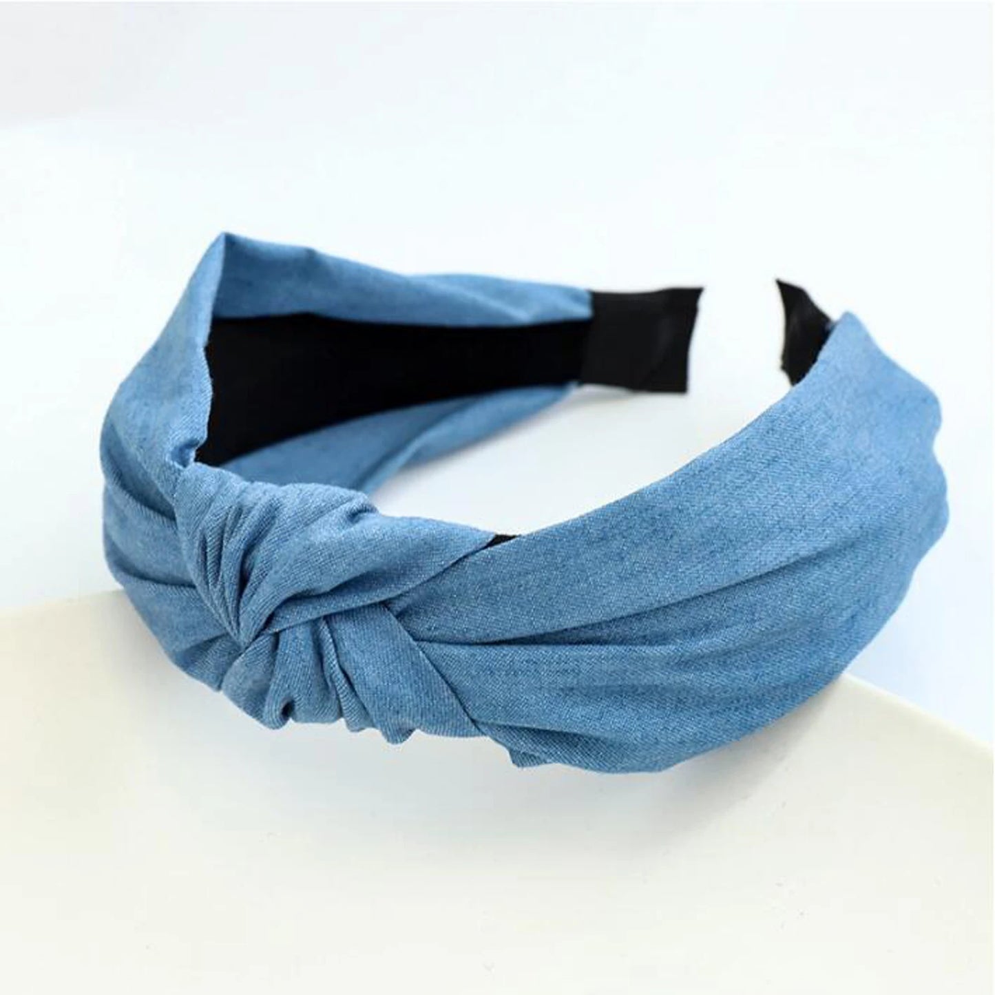 Jeans-Haarreif mit Knoten – Klassisches Turban-Haarband in Blau oder Schwarz für Damen | Lässiges Haaraccessoire Kaufschwan®