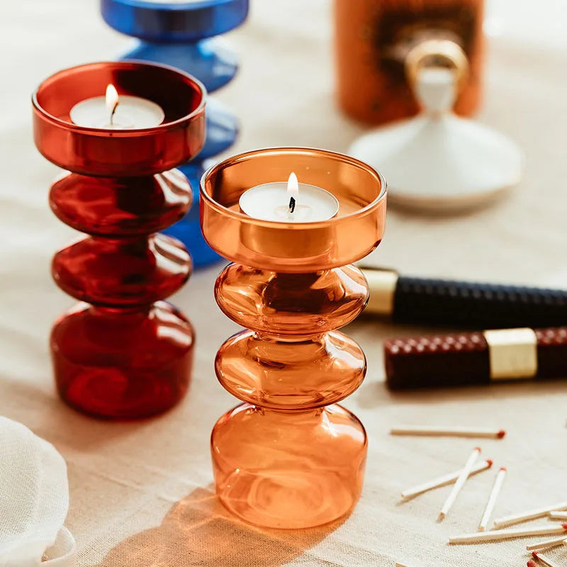 Glas Kerzenhalter für Teelicht – Europäischer Glas Kerzenständer im Kristallstil für Wohndekoration & Hochzeit Kaufschwan®