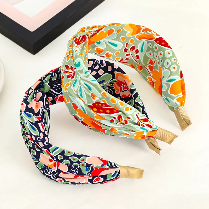 Breiter Haarreif mit Blumenprint & Knoten – Modischer Turban-Haarreifen für Damen & Mädchen Kaufschwan®