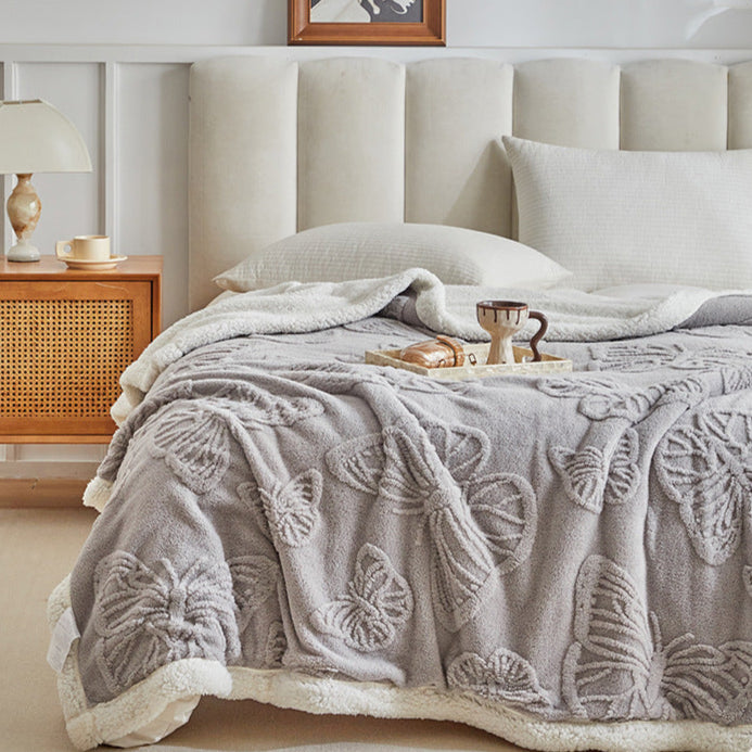 Schmetterlingsmuster Kuscheldecke – Vielseitige Ganzjahresdecke für Sofa & Bettwäsche Zuhause Kaufschwan®