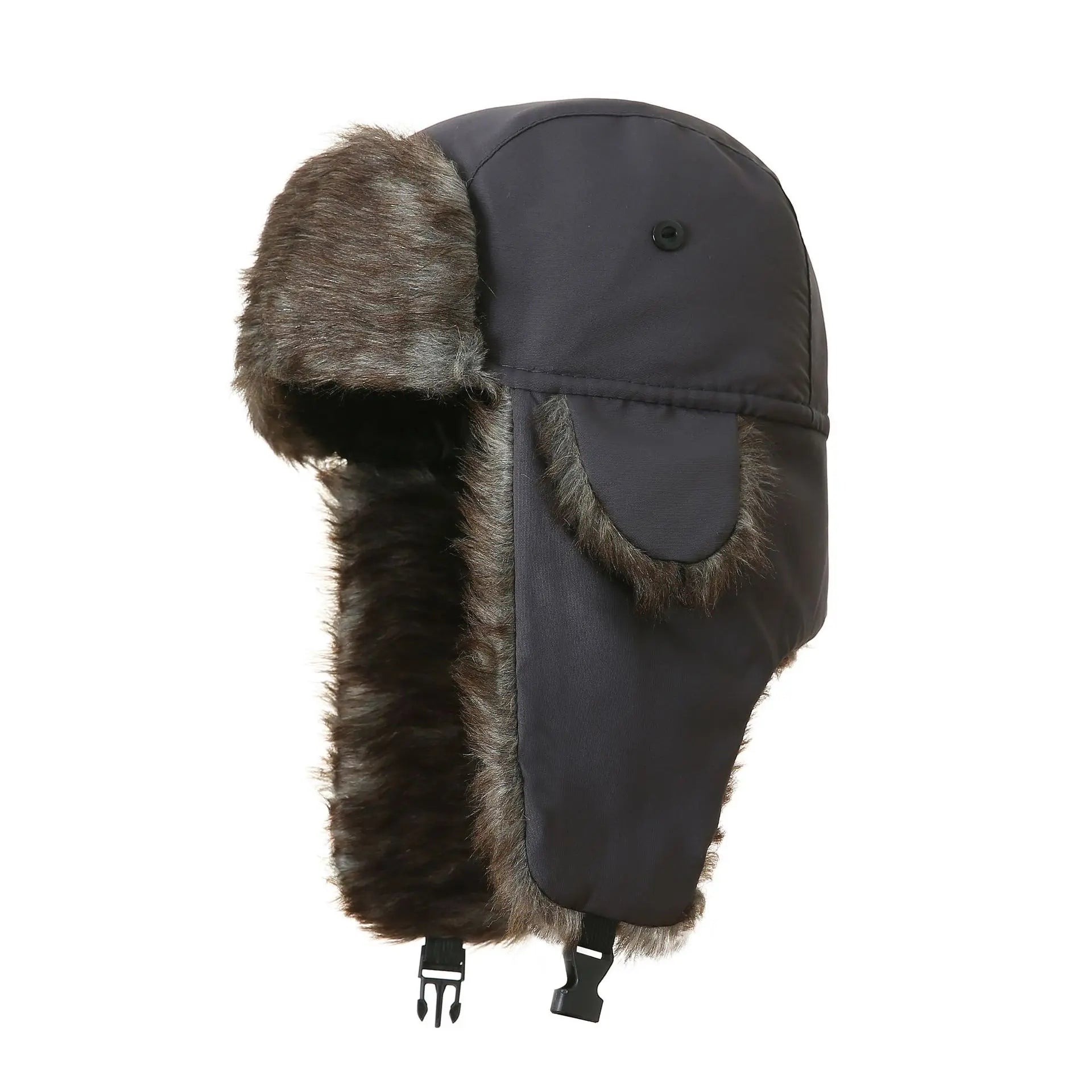 Unisex Trapper Aviator Trooper Mütze – Winter Bombermütze mit Ohrenklappen & Kunstfell | Warme Russische Skimütze für Damen & Herren Kaufschwan® Grau