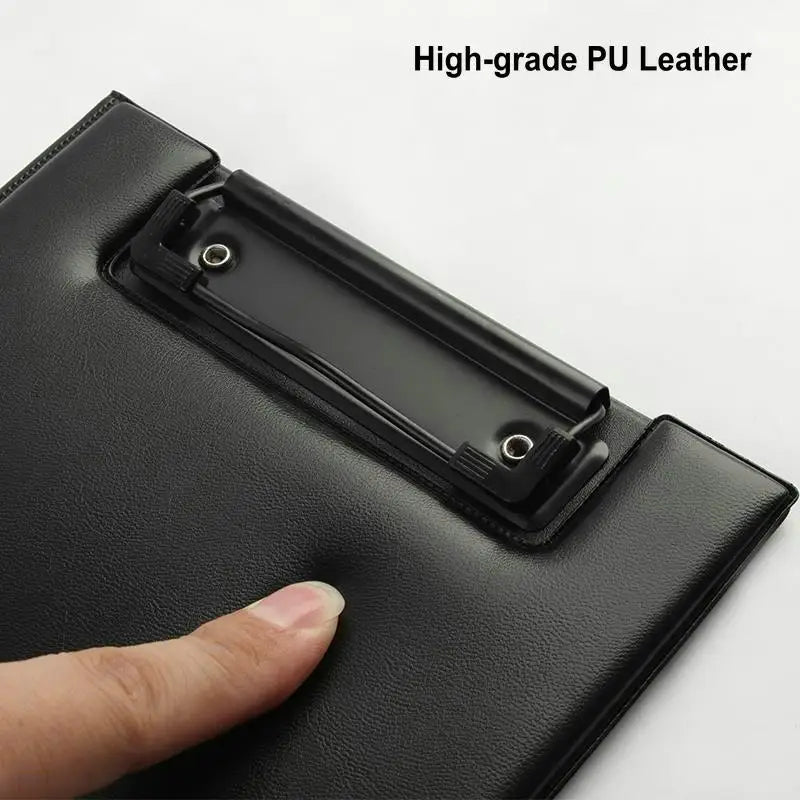 PU Leder Klemmbrett A4 Konferenzmappe – Hochwertiges Padfolio Schreibunterlage | Faltbares A5 Klemmbrett mit Stauraum Kaufschwan®