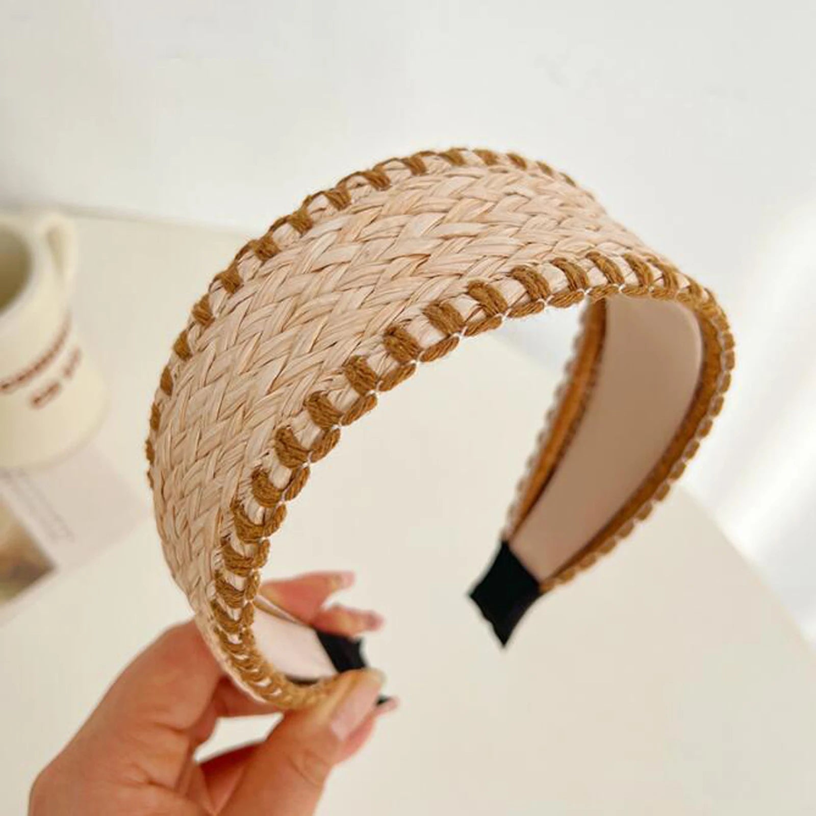 Strohgeflochtener Haarreif – Modischer Sommer-Turban-Haarreifen für Damen | Leichtes Haaraccessoire für Erwachsene Kaufschwan®