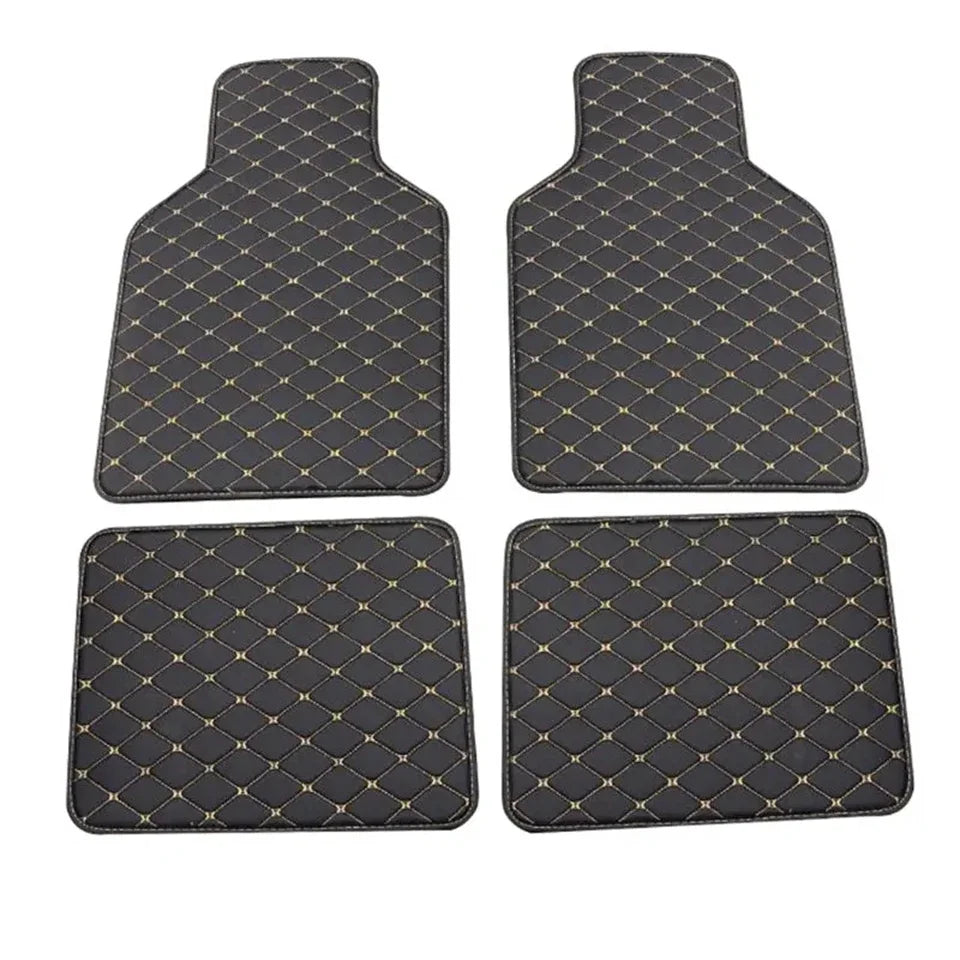 4-teiliges universelles PU-Leder Autoschalenmatten-Set – Vorder- & Rückfußmatten für Auto, LKW & SUV Kaufschwan®