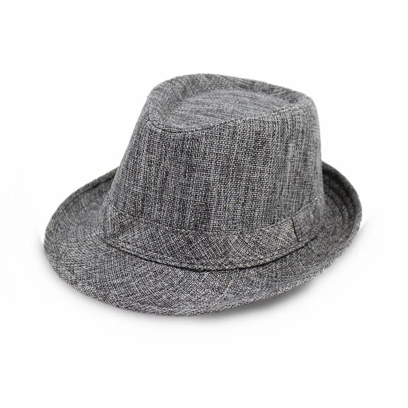 Klassischer Hut – Cowboy-Stil Sonnenhut für Herren, Damen & Kinder, Britischer Klassiker Kaufschwan® Leinen grau
