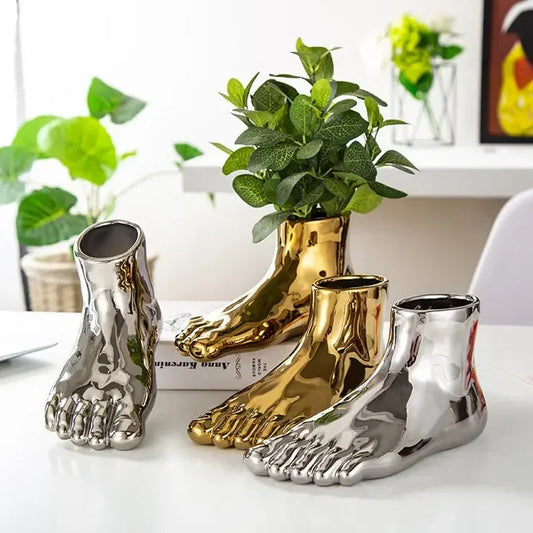 Kreative Fuß Vase Deko – Desktop Blumen Arrangement | Sukkulenten Blumentopf Kunst Wohndekoration Kaufschwan®