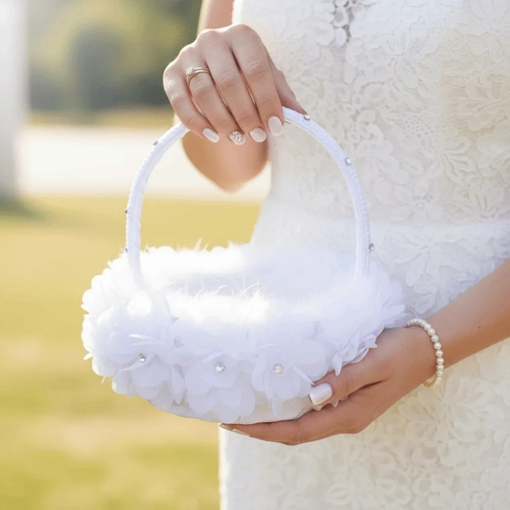 Western Stil Blumenkorb – Handgehaltener Hochzeitskorb für Braut Kaufschwan®