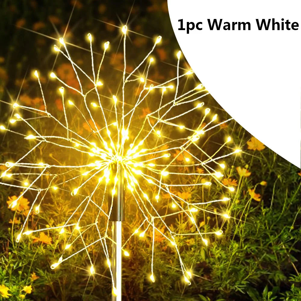 200LED Solar-Feuerwerkslichter – Wasserdichte Gartenlichter für Außenbereich, Terrasse, Weg & Blumenbeet Kaufschwan® 1 Stück Warmweiß