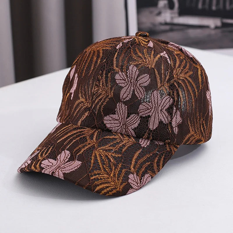 Vintage Bestickte Baseballkappe mit Buchstaben | Verstellbare Monochrome Sonnenschutz-Kappe für Damen & Herren | Stilvolle Frühling & Sommer Schirmmütze Kaufschwan® Schokolade Einstellbar