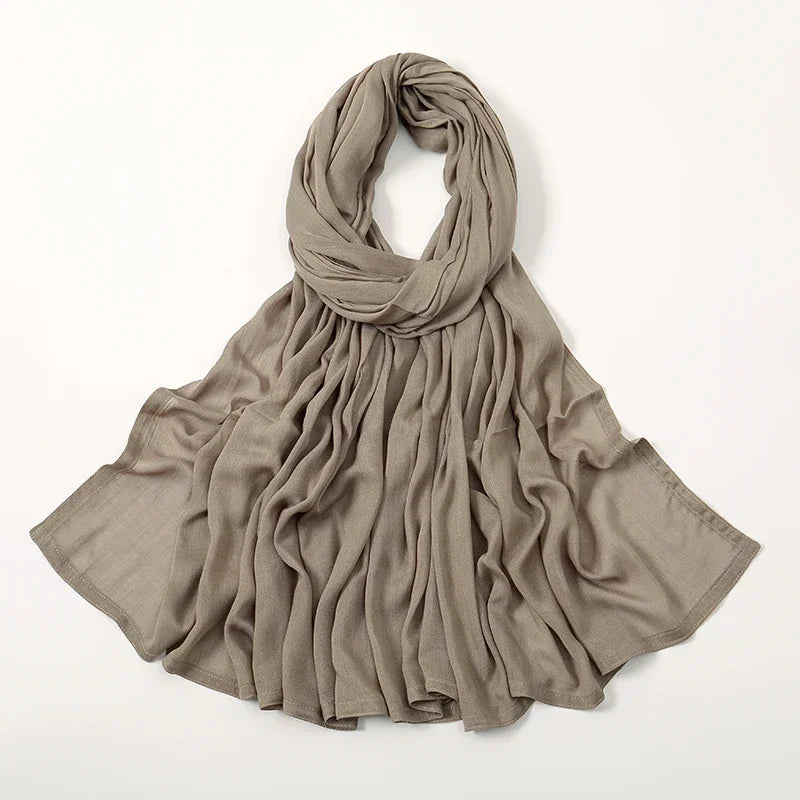 Damen Hijab Schal aus Baumwolle, Rayon & Modal – Großformat 190×85cm | Muslimisches Kopftuch, Eleganter Turban & Umschlagtuch