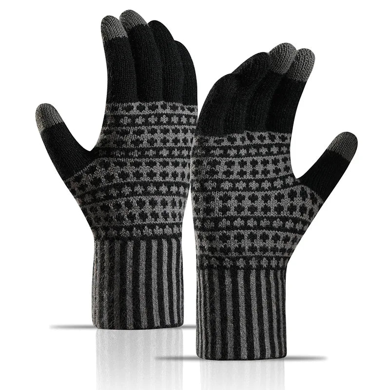 Einfache & Stilvolle Touchscreen Handschuhe – Warme Strickhandschuhe für Winter | Kältebeständige Fahrrad- & Outdoorhandschuhe für Damen & Herren Kaufschwan® Schwarz Einheitsgröße