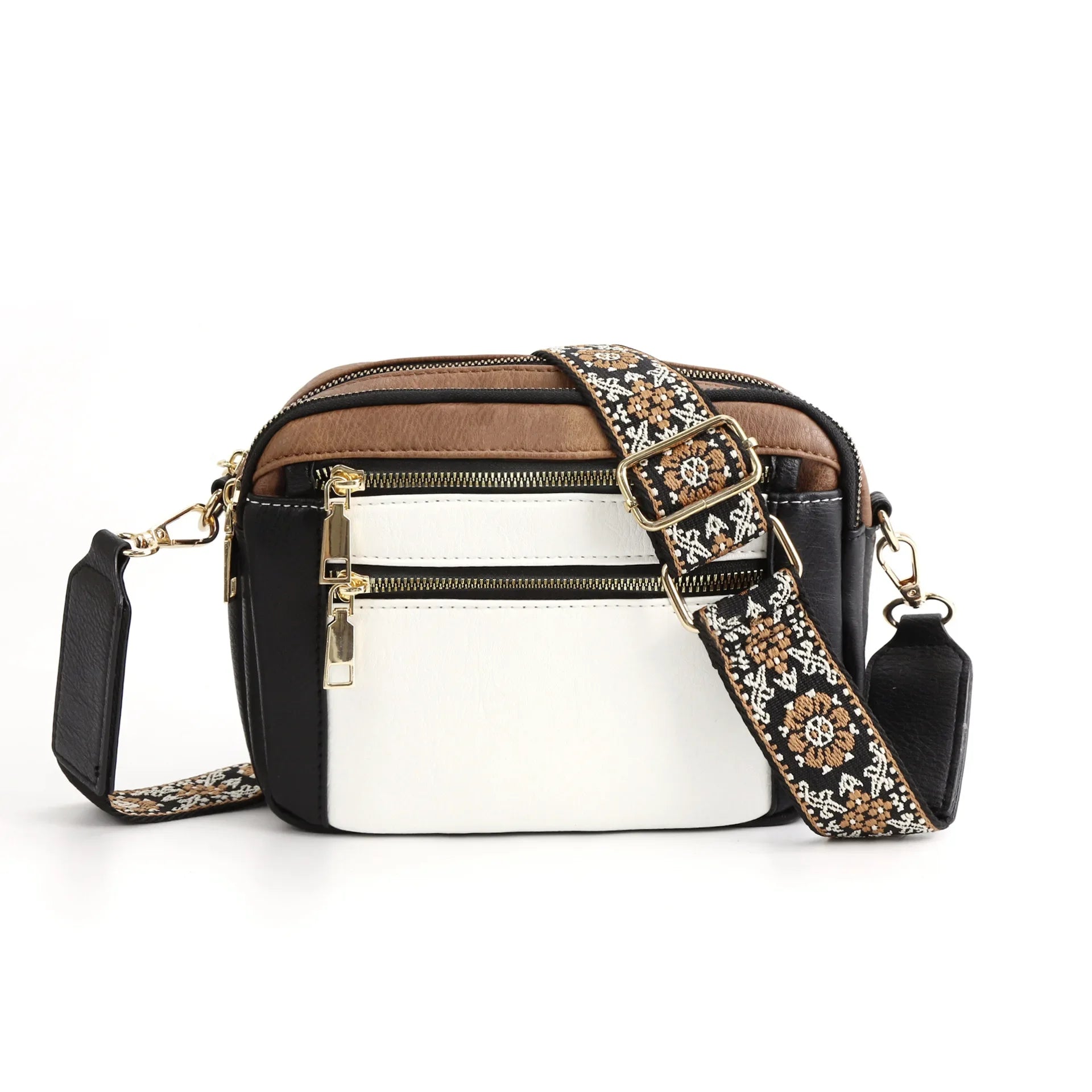 Multifunktionale Color Block Crossbody Tasche – Damen PU Leder Schultertasche & Geldbörse mit Verstellbarem Riemen Kaufschwan®