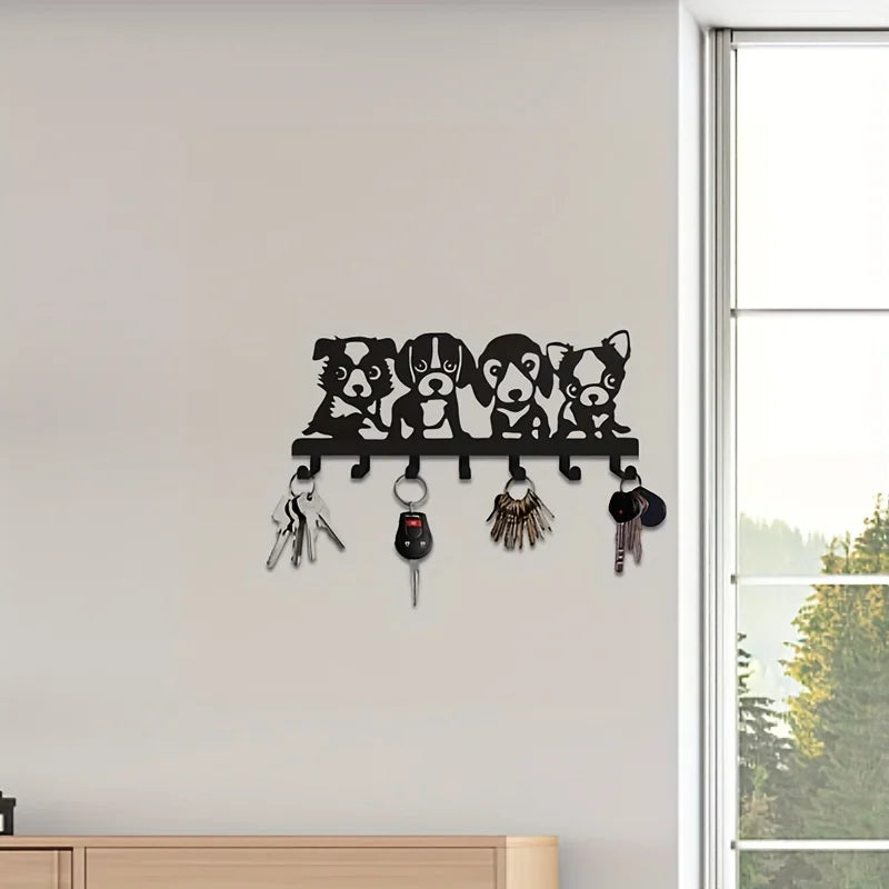 Eleganter Wandhaken im Hunde-Design – Künstlerische Wanddeko aus Metall | Einfach zu Montieren für Jacken, Hüte, Handtücher & Schlüssel