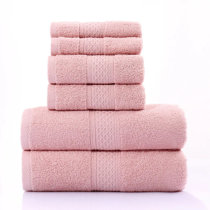 6-teiliges / 3-teiliges Baumwoll Handtuch Set – Luxuriös Bestickt mit Spitze | Bade-, Hand- & Gesichtstücher in 17 Farben, Schnell Trocknend