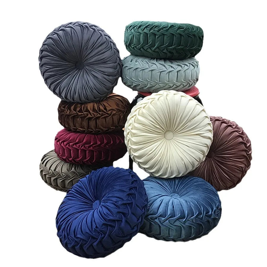 Kürbis Rundes Kissen | Gefaltetes Rad-Kissen | Rücken- & Taillenstütze | Futon Sitzkissen | Gemütliche Stuhl-Dekoration Kaufschwan®