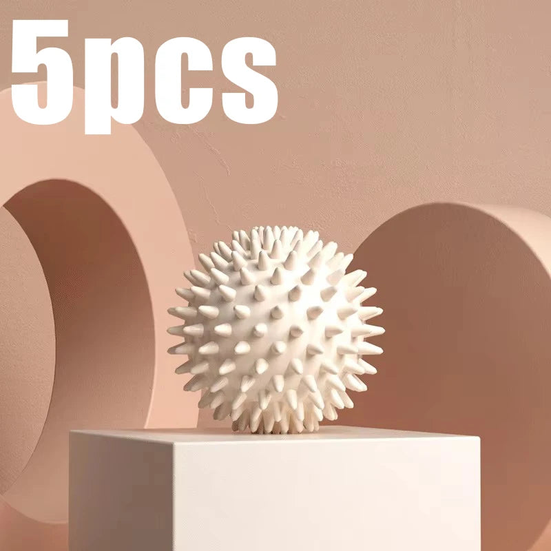 Massageball Set (5 Stück / 1 Stück) | Faszien- & Muskelentspannungsball für Yoga, Fitness, Nacken-, Schulter- & Fußmassage Kaufschwan® Weiß 5 Stück