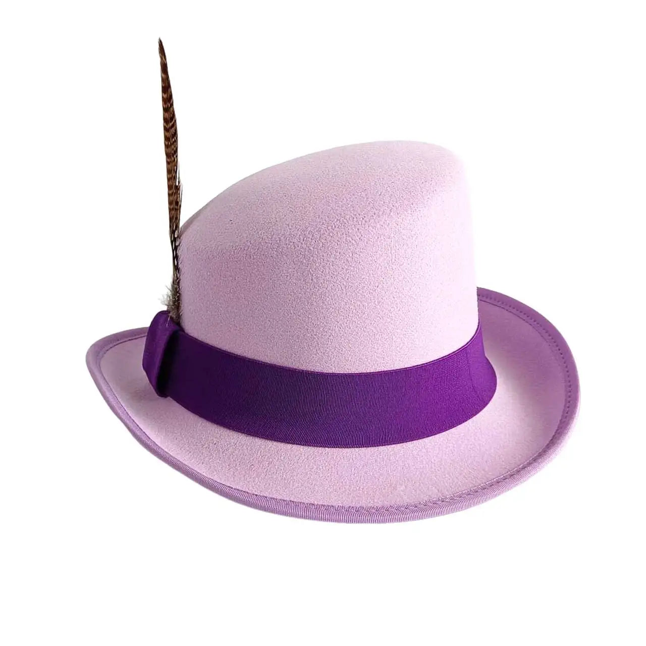 Großer High-Top Fedora Hut – Gentleman Bowler Hut, Britischer Stil, Herbst & Winter, Magic Hat für Herren Kaufschwan® Lila 60-62CM
