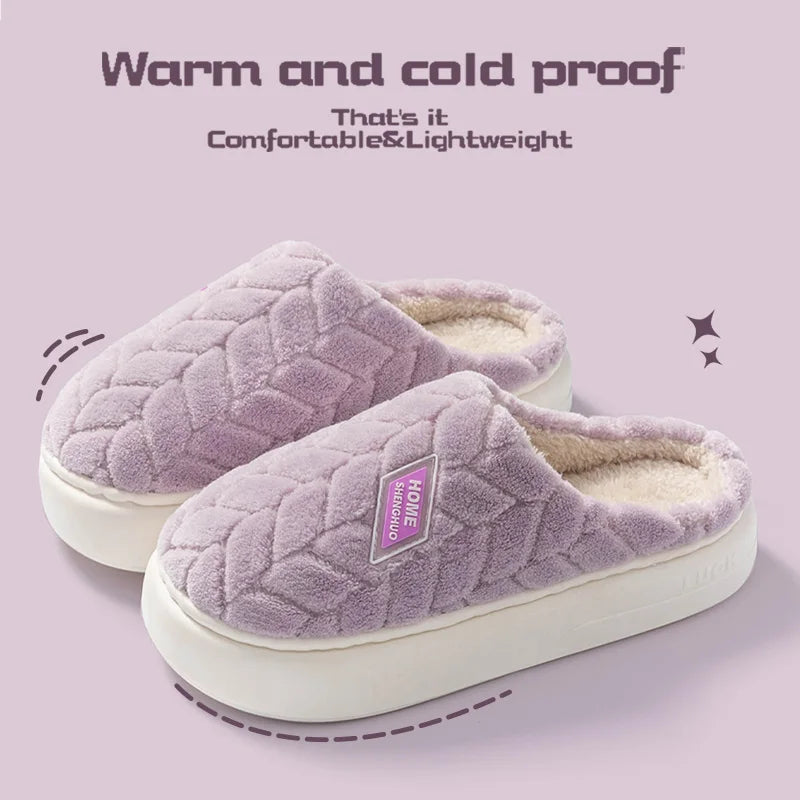 Baumwoll-Hausschuhe für Damen | Herbst & Winter | Weiche Sohle, Rutschfest & Warm Kaufschwan® Lila 40-41