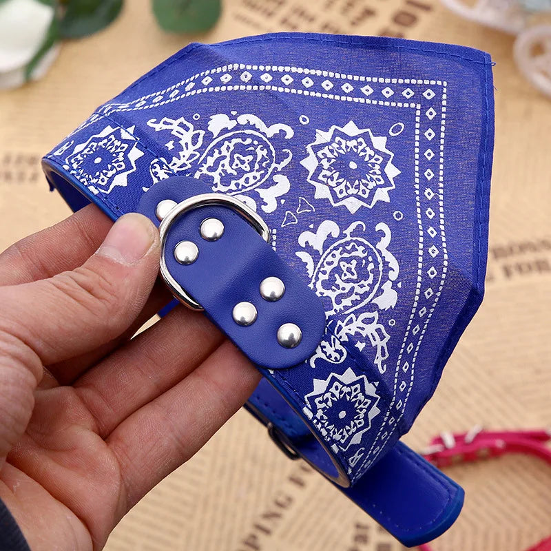 PU Leder Hundehalsband mit Schal Verstellbar Stilvolles Halsband für Kleine Mittelgroße Hunde Welpen Kaufschwan®