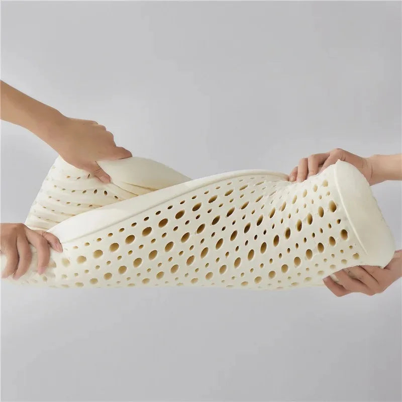 Natürliches Latex Kissen mit Baumwollbezug – Weiches Orthopädisches Nackenkissen für Seiten-, Rücken- & Bauchschläfer Kaufschwan®