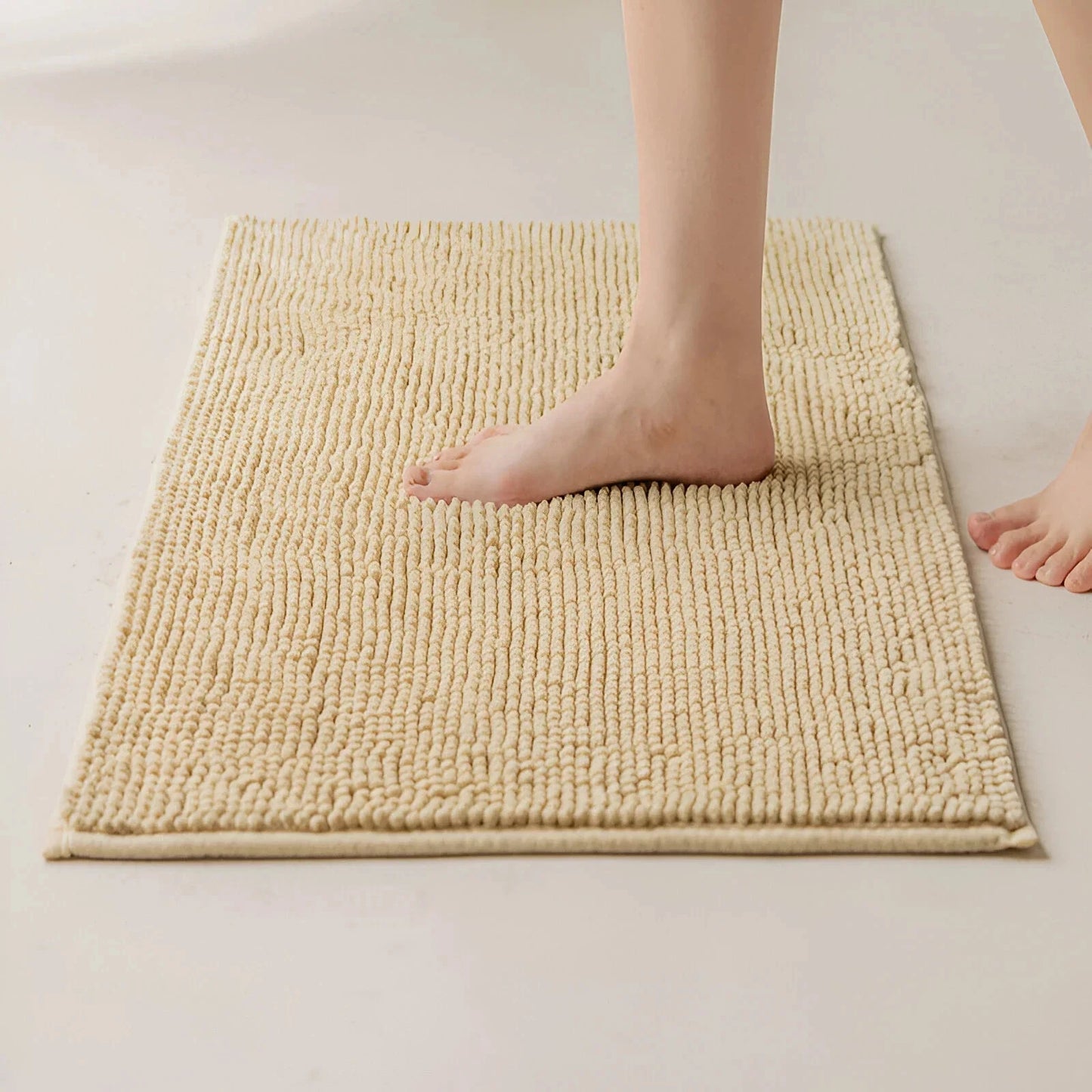 Rutschfeste Badezimmermatte – Saugfähige Fußmatte für Dusche, Toilette und Eingang Kaufschwan® Beige 40X60CM