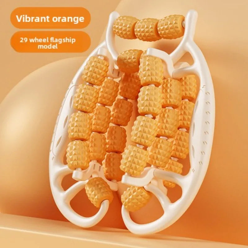 28-Rad-Ringförmiger Bein-Klemm-Massager | Anti-Cellulite & Körper-Slimming-Roller Kaufschwan® Typ3-Orange