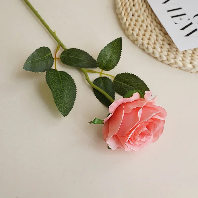 8CM Künstliche Rosen – Plastik Juana Blumenstrauß für Valentinstag, Hochzeit, Wohnzimmer & Esstisch Dekoration Kaufschwan® Rosa