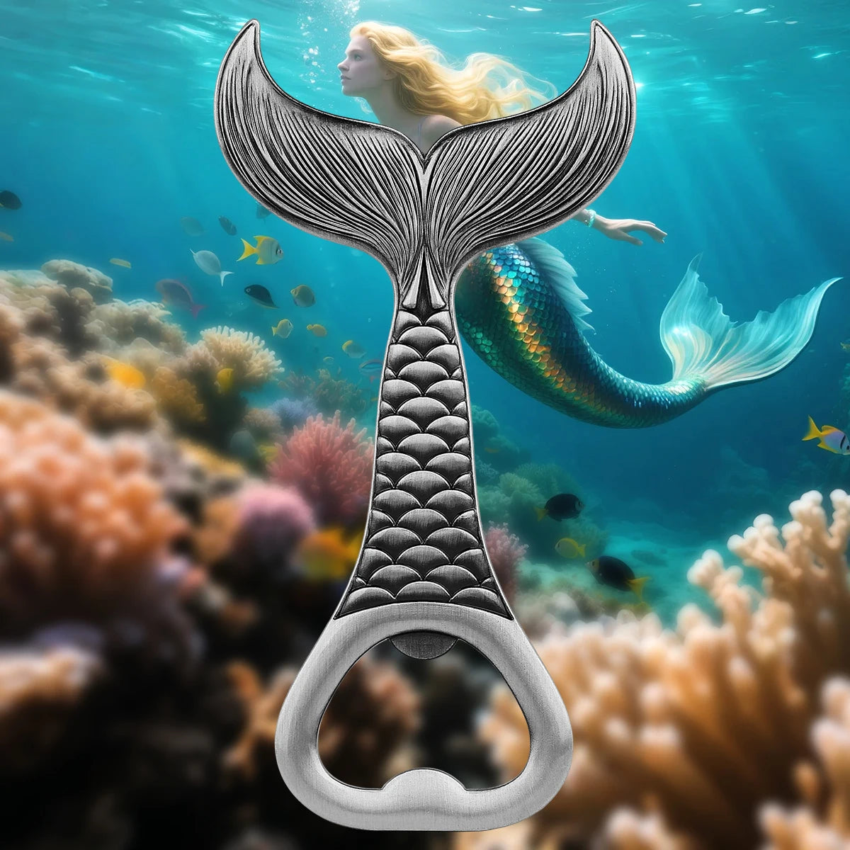 Fischschwanz Bierflaschenöffner aus Metall – Luxuriöser Korkenzieher für Angler Kaufschwan®