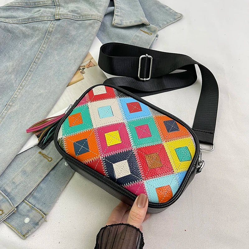 Kleine Bunte Ledertasche – Luxus Damen Handtasche, Crossbody & Schultertasche in Hochwertiger Verarbeitung