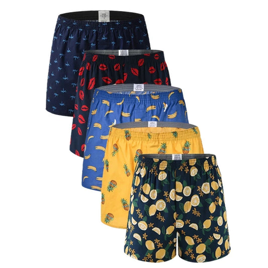 Herren Boxershorts Ananas & Zitronen Print | Baumwolle, Atmungsaktiv, Lockerer Schnitt, Schlaf- & Homewear Kaufschwan®