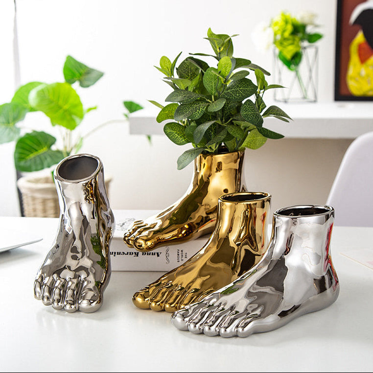 Kreative Fuß Vase Deko – Desktop Blumen Arrangement | Sukkulenten Blumentopf Kunst Wohndekoration Kaufschwan®